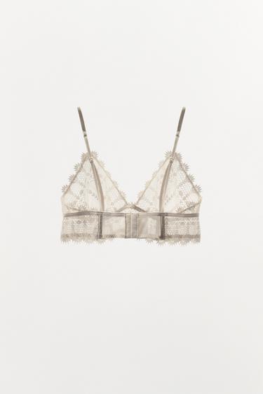 GUIPURE TRIANGLE BRALETTE - Ecru by Zara - Image 5
