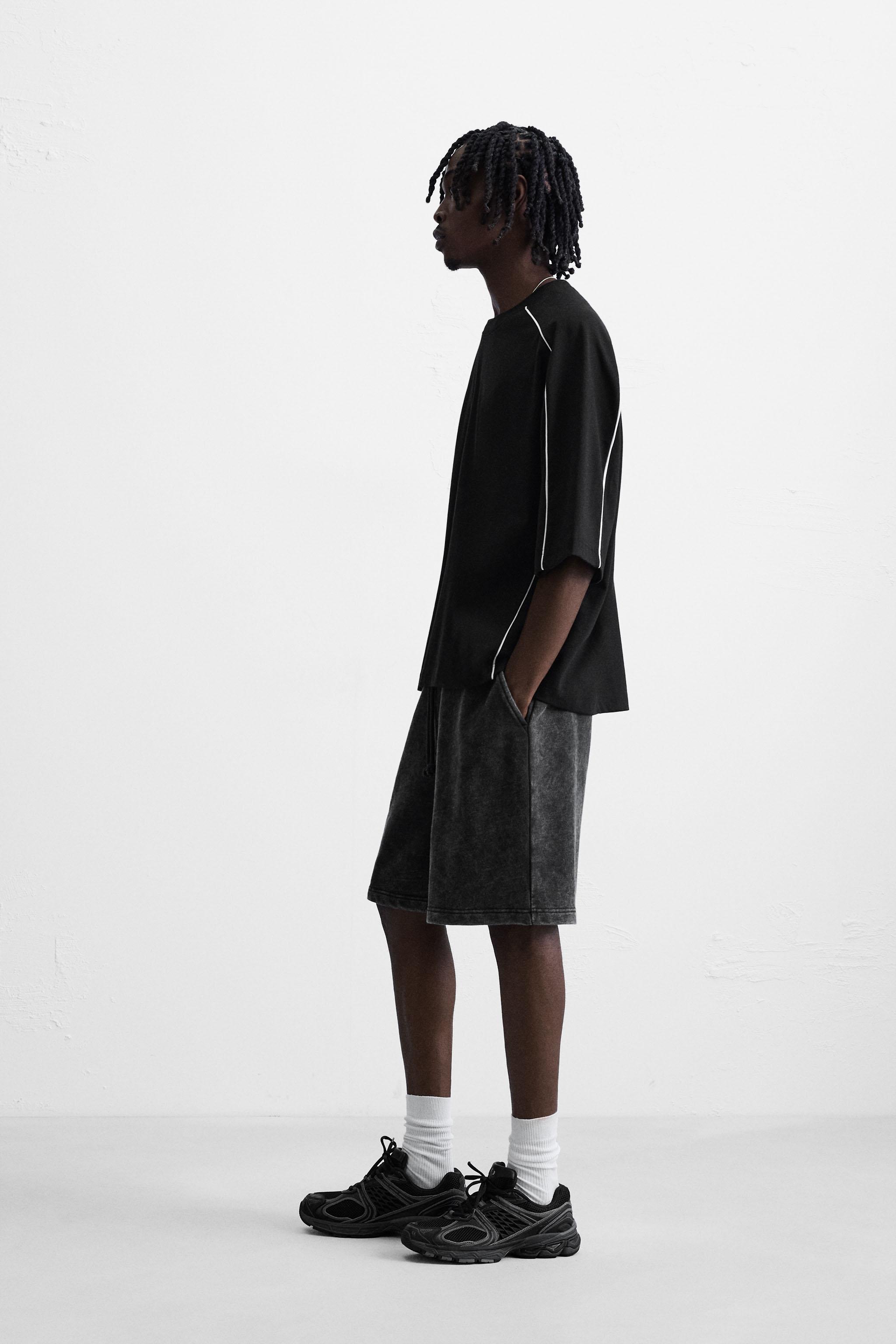 コントラストトリム付きスウェットシャツ - オフホワイト | ZARA
