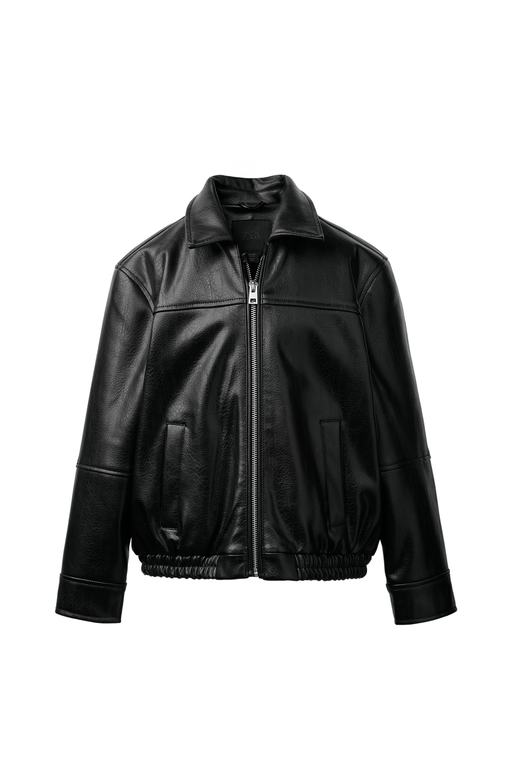 ブラックレザージャケット　ZARA 本革　リアルレザー ☆ドイツ発*ZARA*新作*本革ナッパレザージャケット/BLACK☆ (ZARA