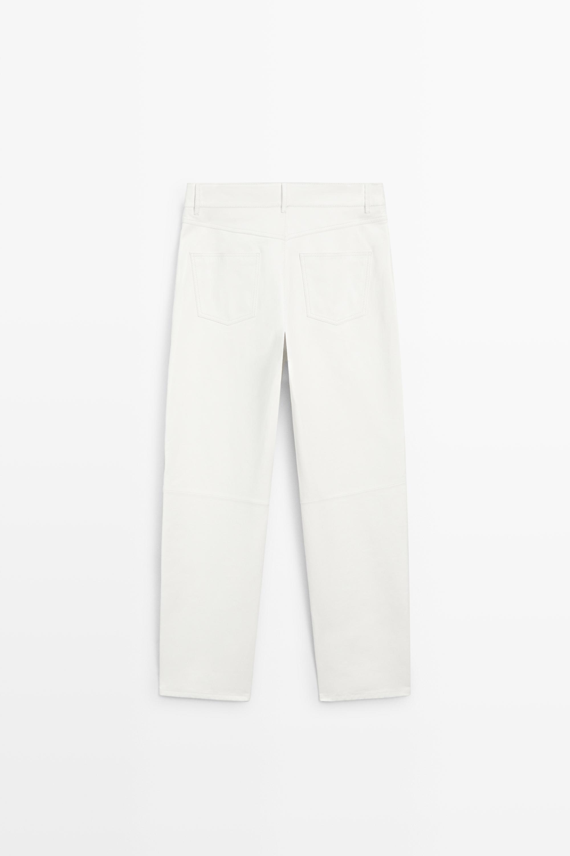 Straight-leg leather pants