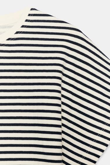 T-SHIRT AJUSTÉ À RAYURES - Rayures de Zara - Image 8