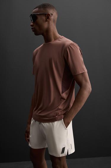 TRAINING COLOUR BLOCK T-SHIRT - Burgundy by Zara