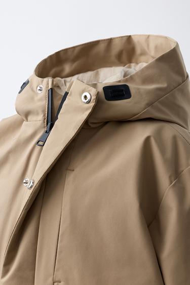CONTRAST ZIP WATER-REPELLENT PARKA - Light beige by Zara - Image 4
