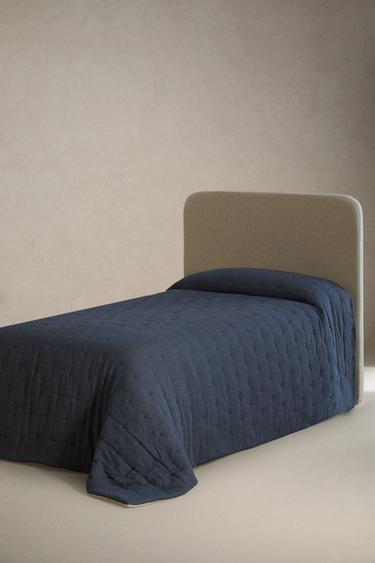 KIDS' REVERSIBLE MUSLIN QUILTED BEDSPREAD - Navy blue by Zara - Image 1