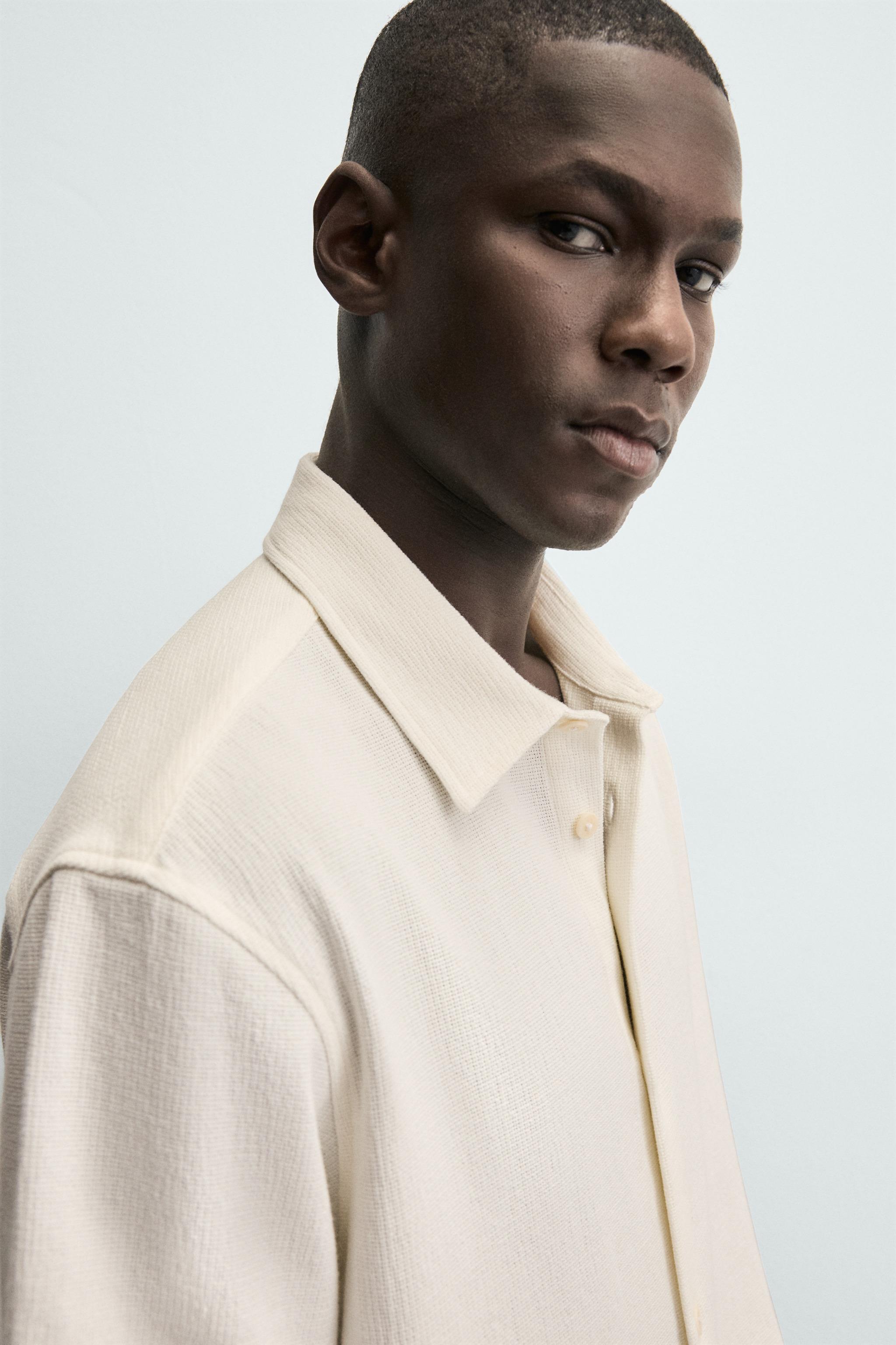 Мужские рубашки Zara REGULAR FIT TEXTURED SHIRT — фото 6