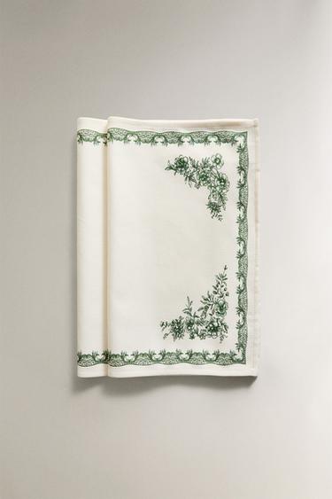 PRINTED SATEEN PLACEMAT - Greenish by Zara - Image 1