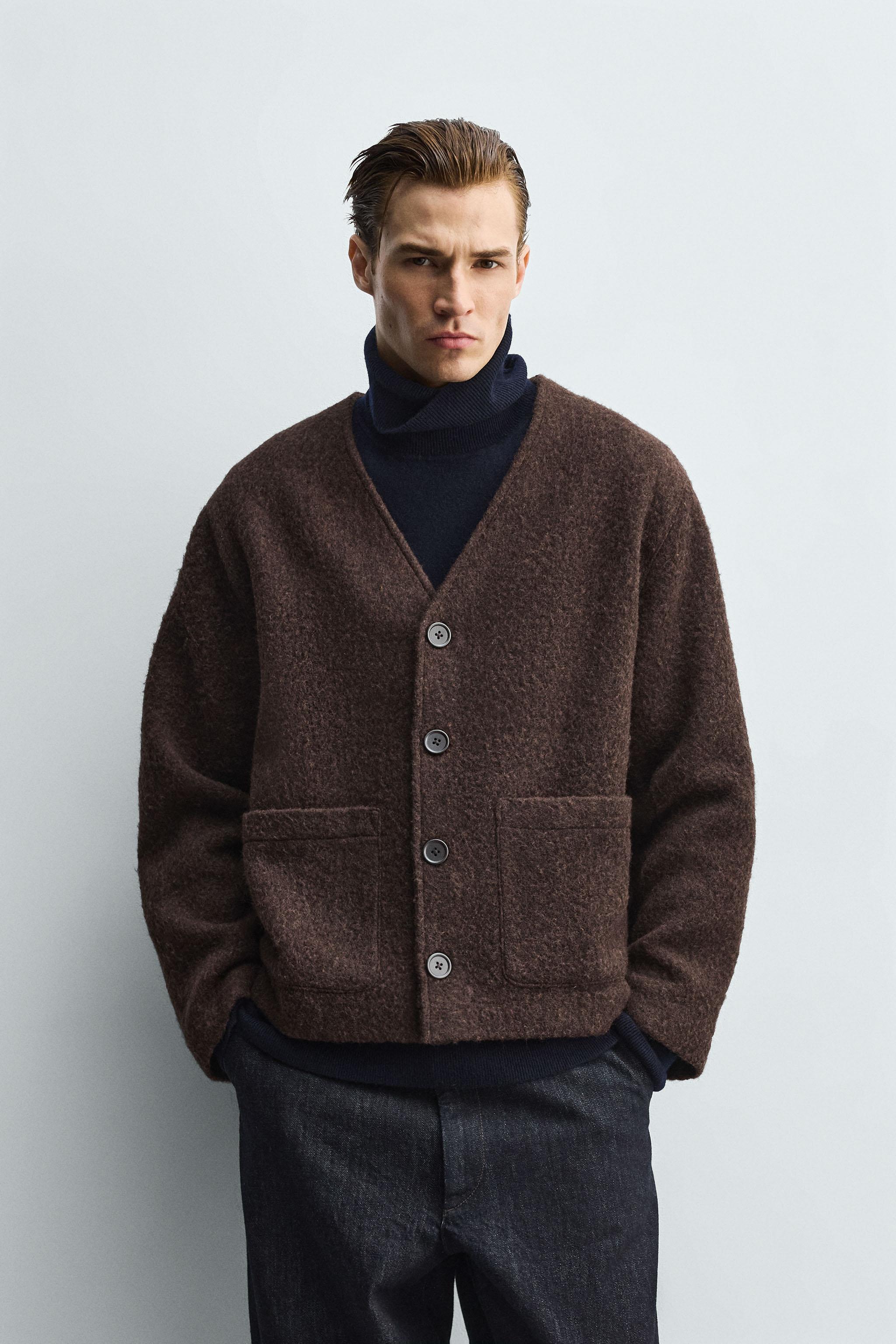 RELAXED FIT TEXTURED CARDIGAN