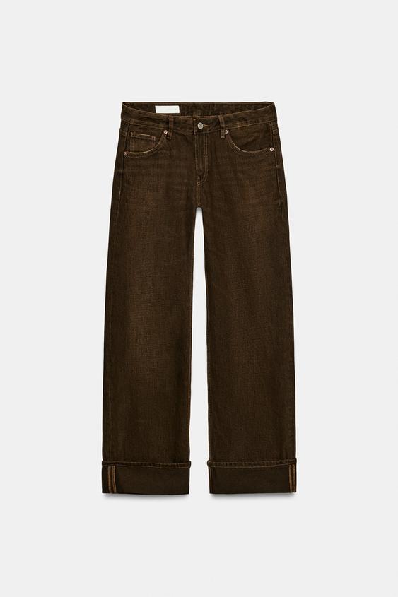 JEANS TRF LOOSE FOLDED FIT TAILLE BASSE - Marron de Zara - Image 7