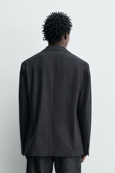 RELAXED FIT TEXTURED BLAZER - Navy blue by Zara - Image 2