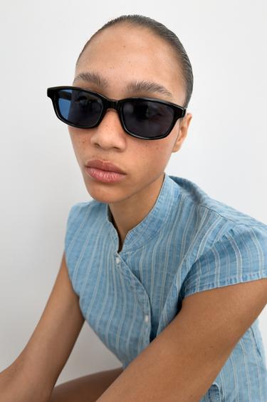 SHORT MINI À RAYURES - Bleu clair de Zara - Image 4