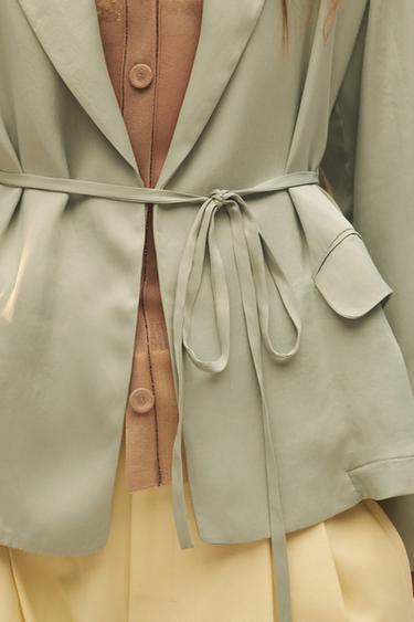 VESTE FLUIDE À POCHES ÉDITION LIMITÉE - Vert d'eau de Zara - Image 4