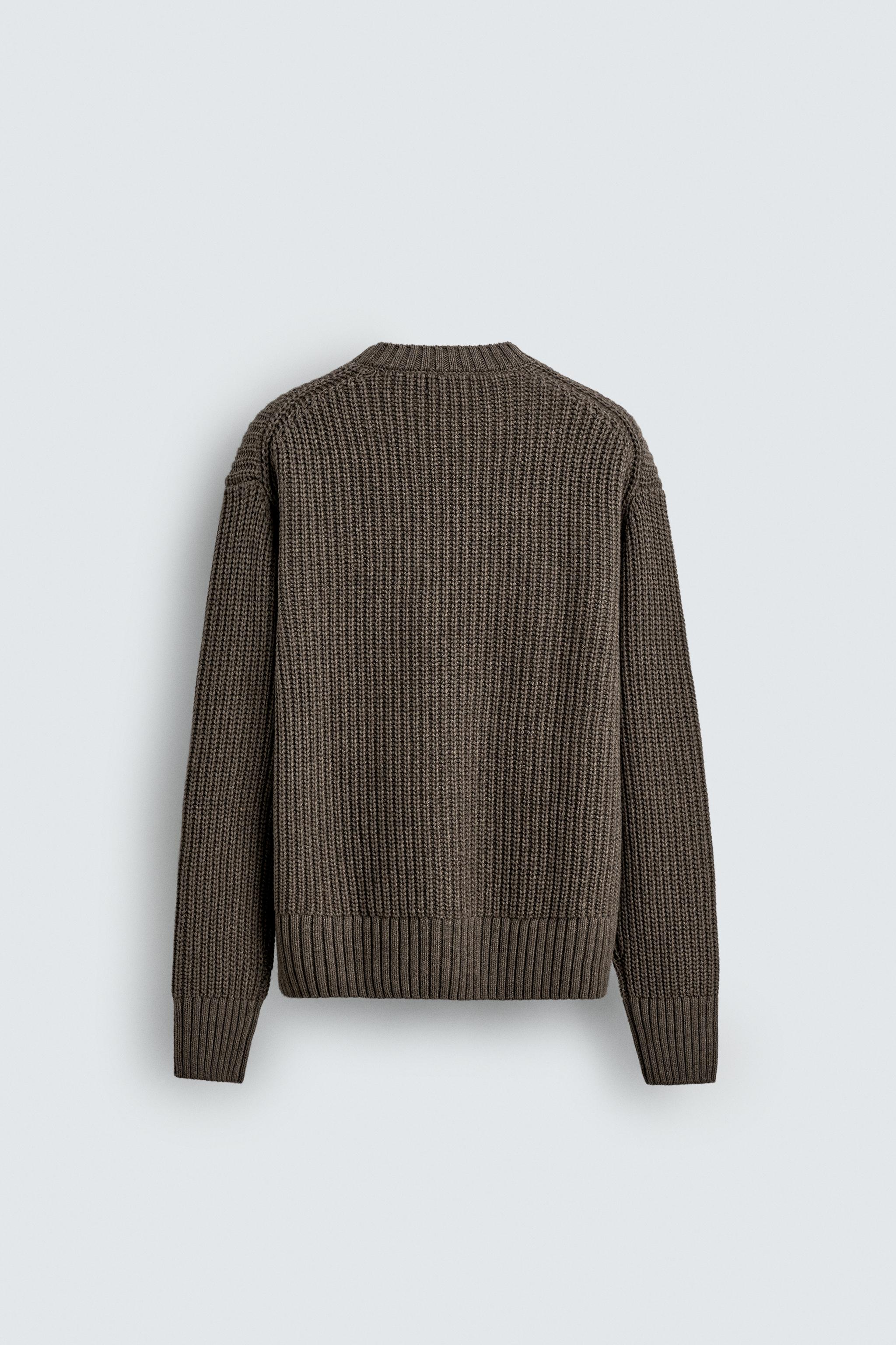 COTTON-WOOL TEXTURED SWEATER - Mink marl | ZARA South Africa