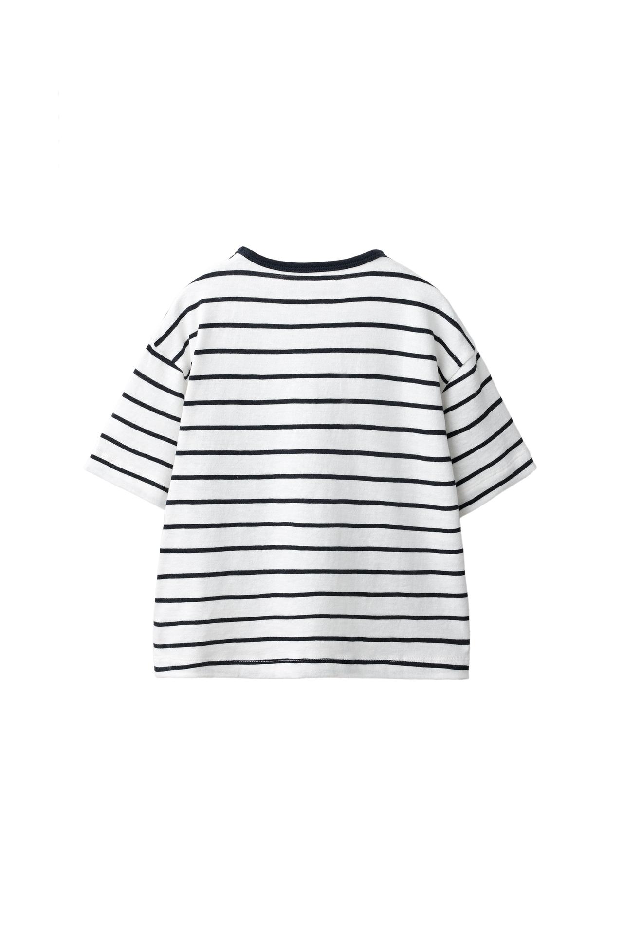 LOOSE FIT STRIPED T-SHIRT — White