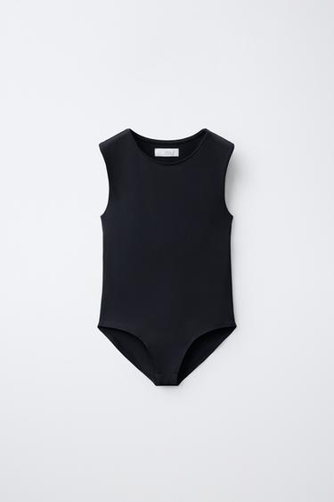 БОДИ ИЗ ПОЛИАМИДА С ВЫРЕЗОМ — СИНИЙ от Zara