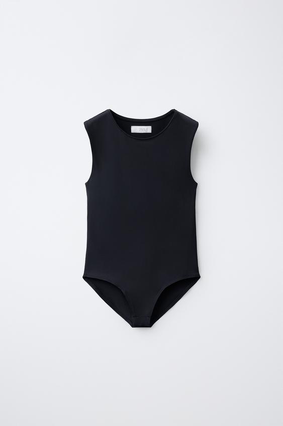 POLYAMIDE CUT-OUT BODYSUIT - Blue by Zara - Image 0