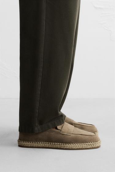 LEDER-MOKASSIN-ESPADRILLE - Maulwurfsgrau von Zara - Bild 0