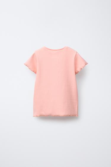 EMBROIDERED RIBBED TOP - Tangerine by Zara - Image 1