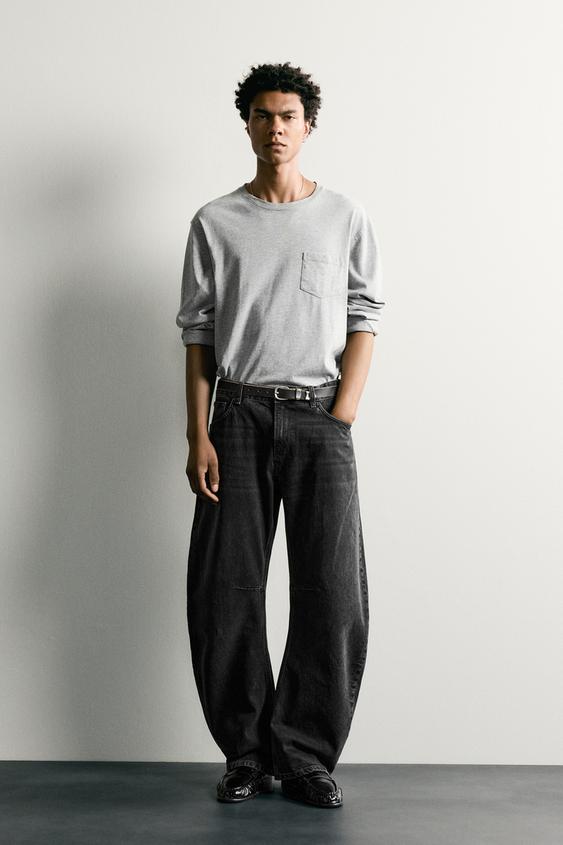 STRAIGHT BARREL FIT デニムパンツカーボン0ZaraのSTRAIGHT BARREL FIT デニムパンツ - カーボン - 画像 0