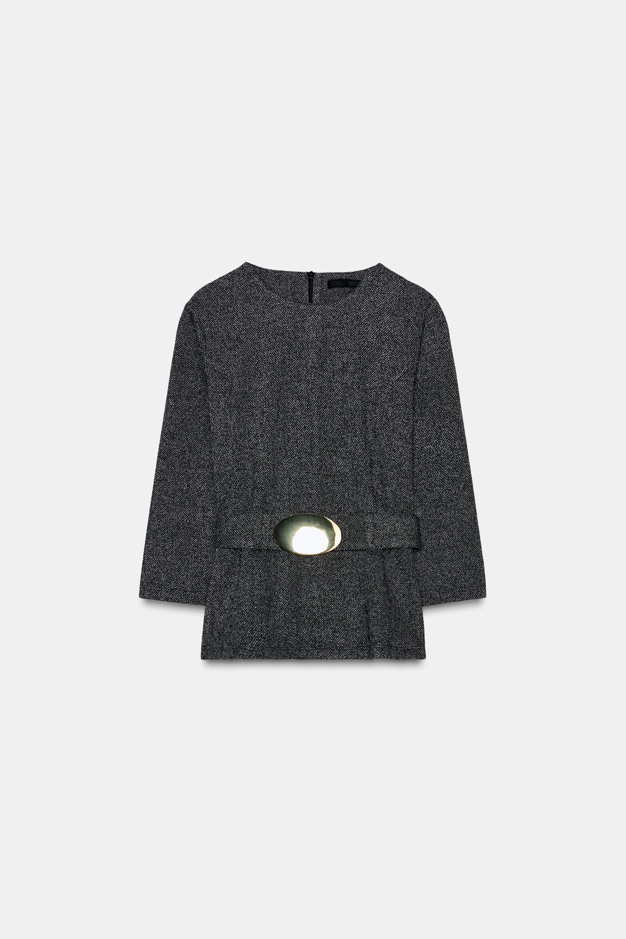 TWILL BELTED TOP - Dark gray | ZARA United States