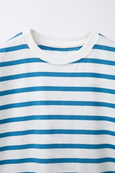 STRIPE PRINT T-SHIRT - Blue by Zara - Image 2