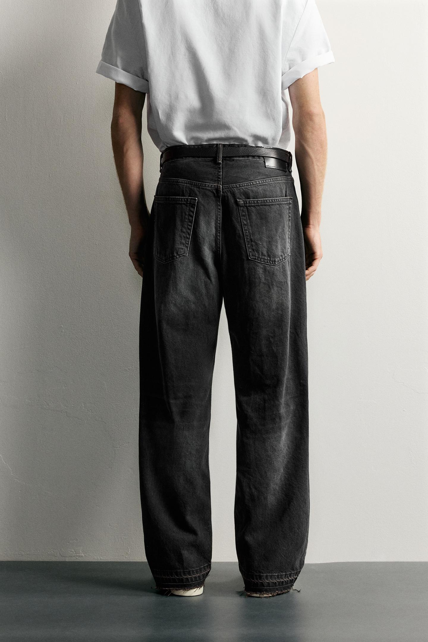 Мужские джинсы Zara Loose-Fit, цвет: Угольный — фото 3