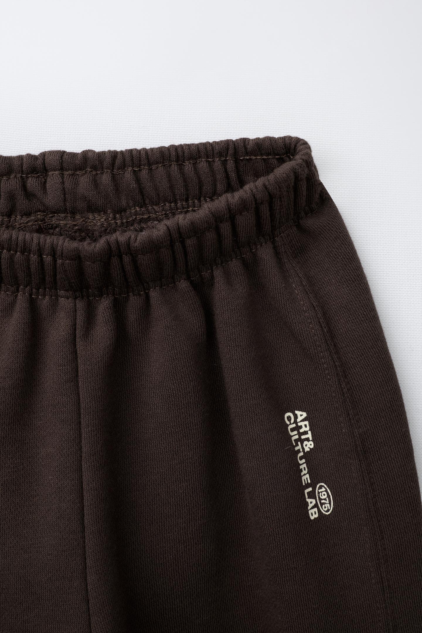 Детский комплект Zara Hoodie and Jogger Pants Set, цвет: Коричневый — фото 5