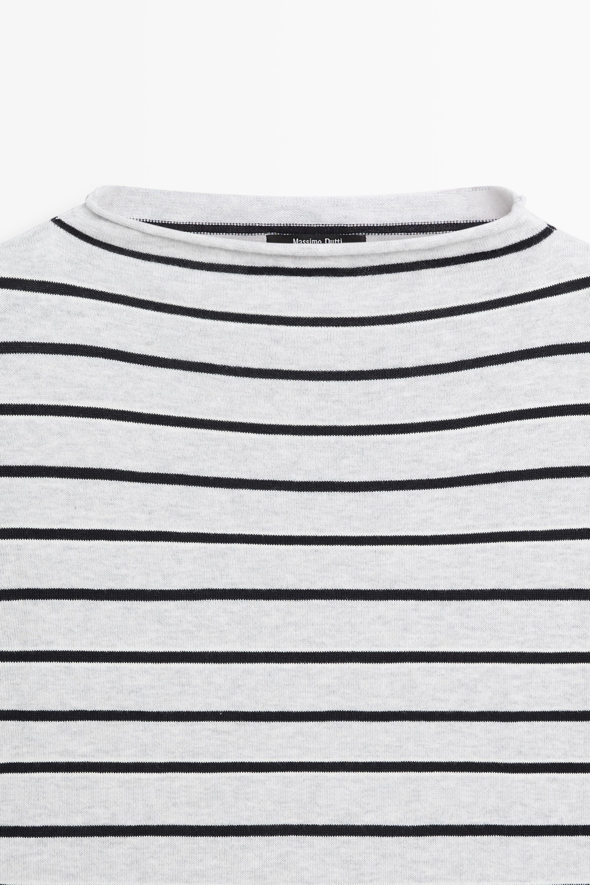 100% cotton striped knit sweater