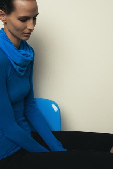 T-SHIRT SUPIMA® À MANCHES LONGUES - Bleu électrique de Zara - Image 3