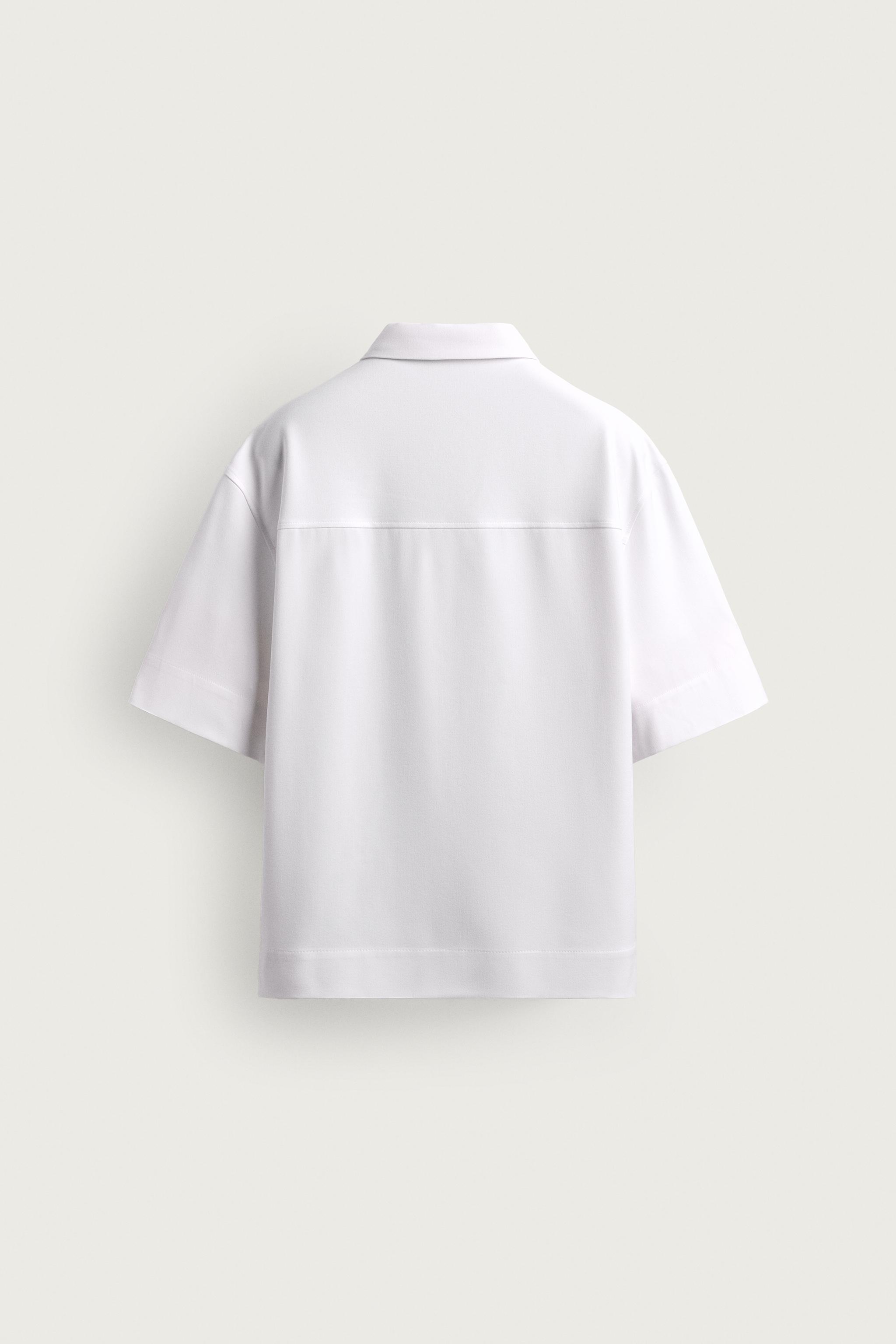 TECHNICAL ZIP-UP POLO SHIRT - White | ZARA India