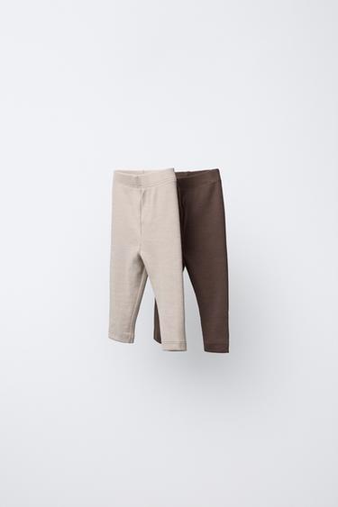 TWO-PACK OF PLAIN LEGGINGS - Brown by Zara