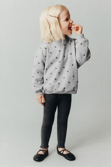 SHINY PRINT SWEATSHIRT - Grey marl by Zara