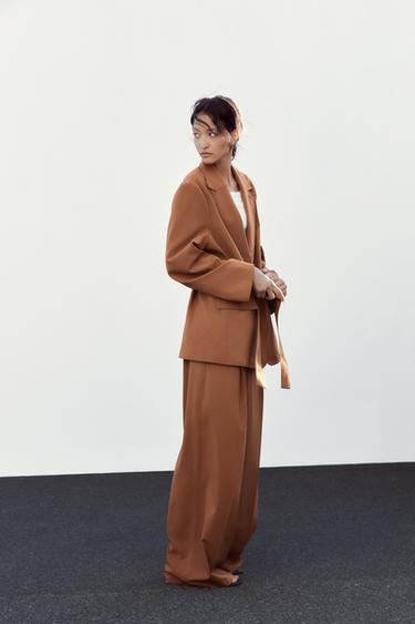 OVERSIZE BELTED BLAZER - Caramel by Zara - Image 2