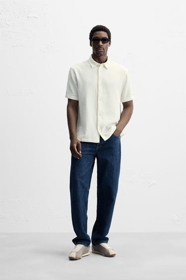 TEXTURED REGULAR FIT SHIRT - Ecru by Zara