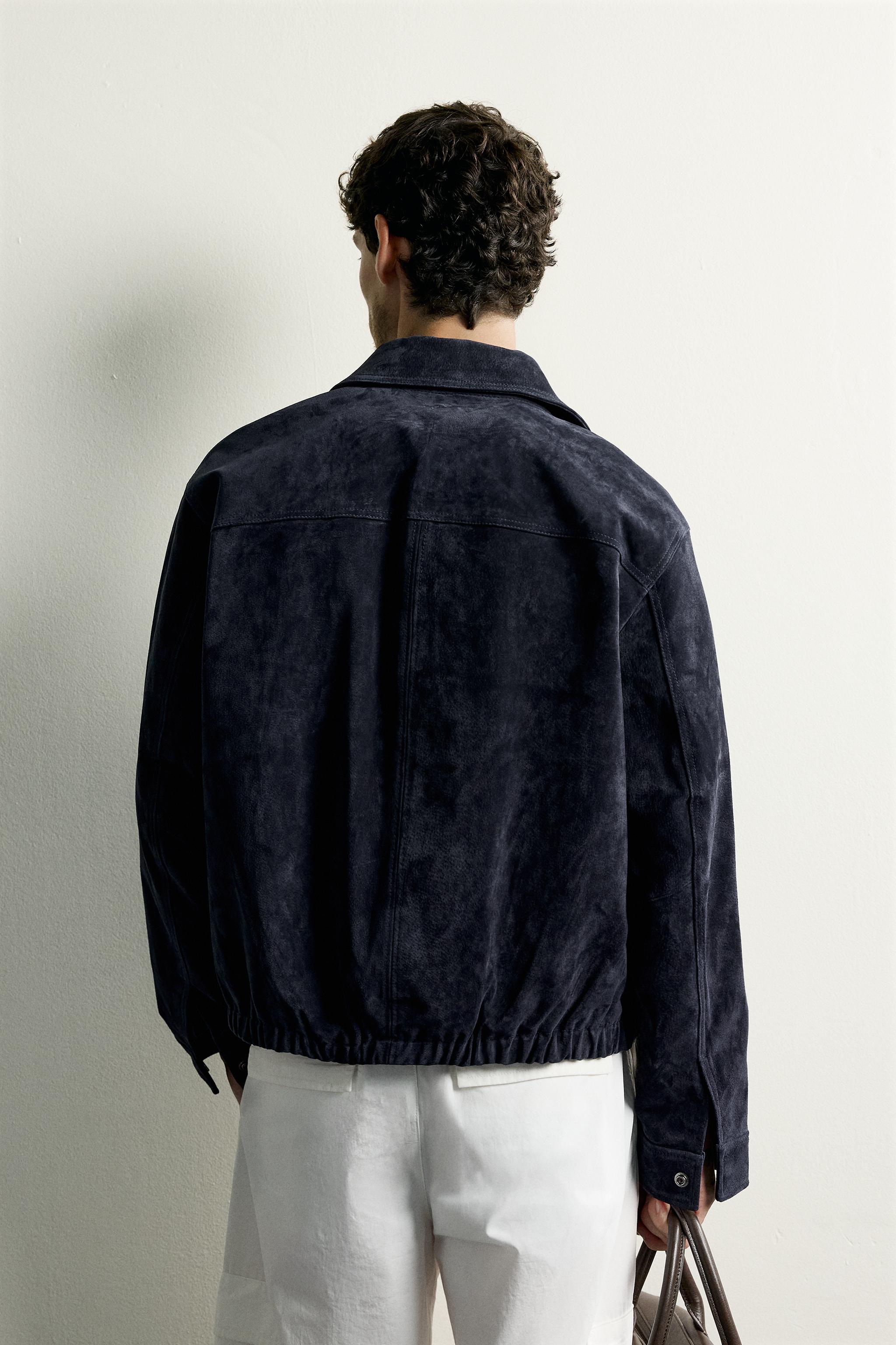 BLOUSON REGULAR FIT EN DAIM