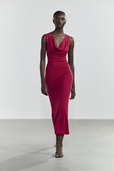 LONG FLOWING DRESS - Raspberry by Zara