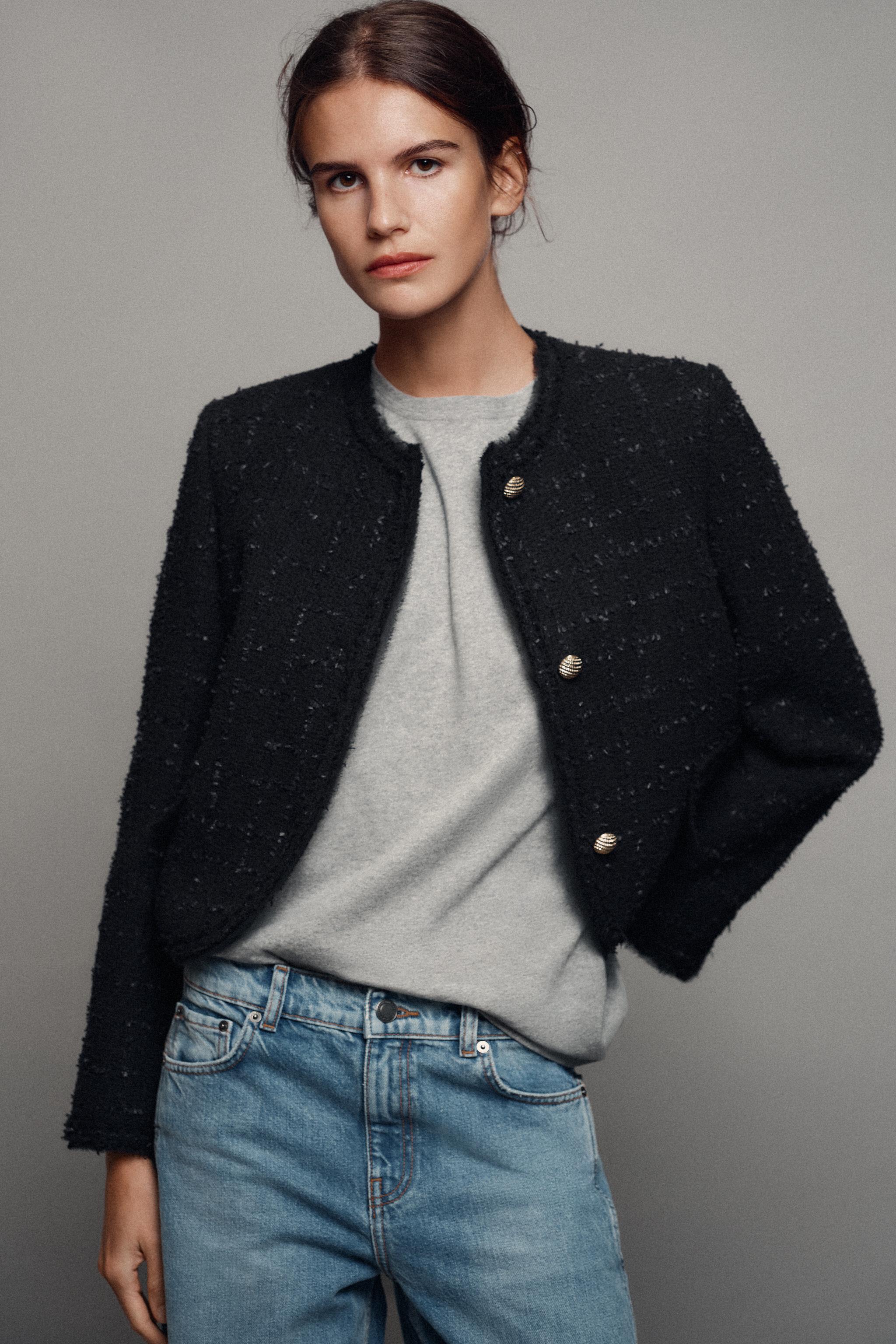 Zara ZW COLLECTION DÜĞMELİ BLAZER görsel 3