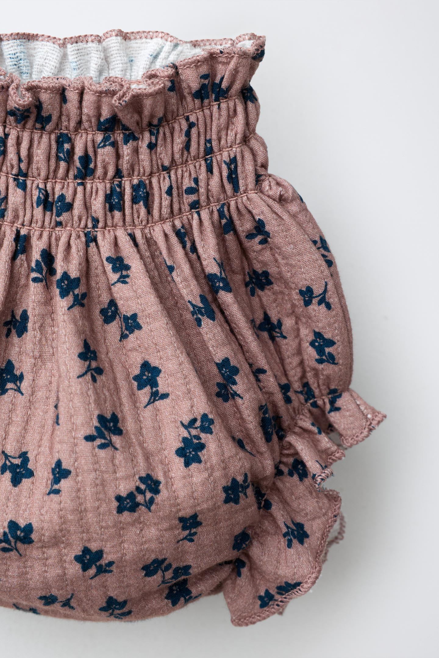 Трусы-брифы для детей, цветочный принт — Zara, цвет: Пыльный розовый — фото 3