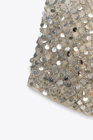 ZW COLLECTION HALTER SEQUIN TOP - Silver by Zara - Image 6