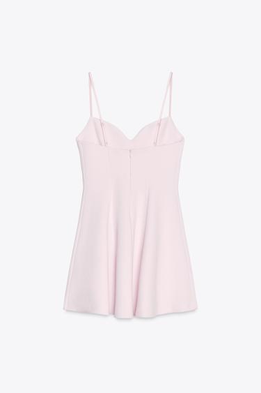 ROBE COURTE AVEC DÉCOLLETÉ EN CŒUR - Rose pastel de Zara - Image 6
