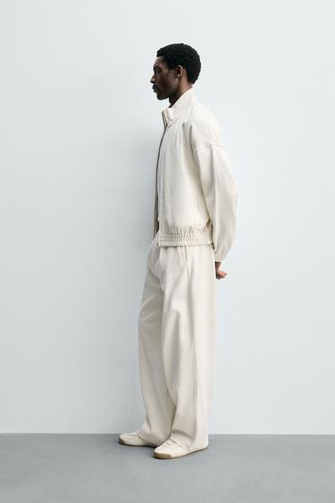 WIDE-LEG PLEATED JOGGERS - Ecru by Zara