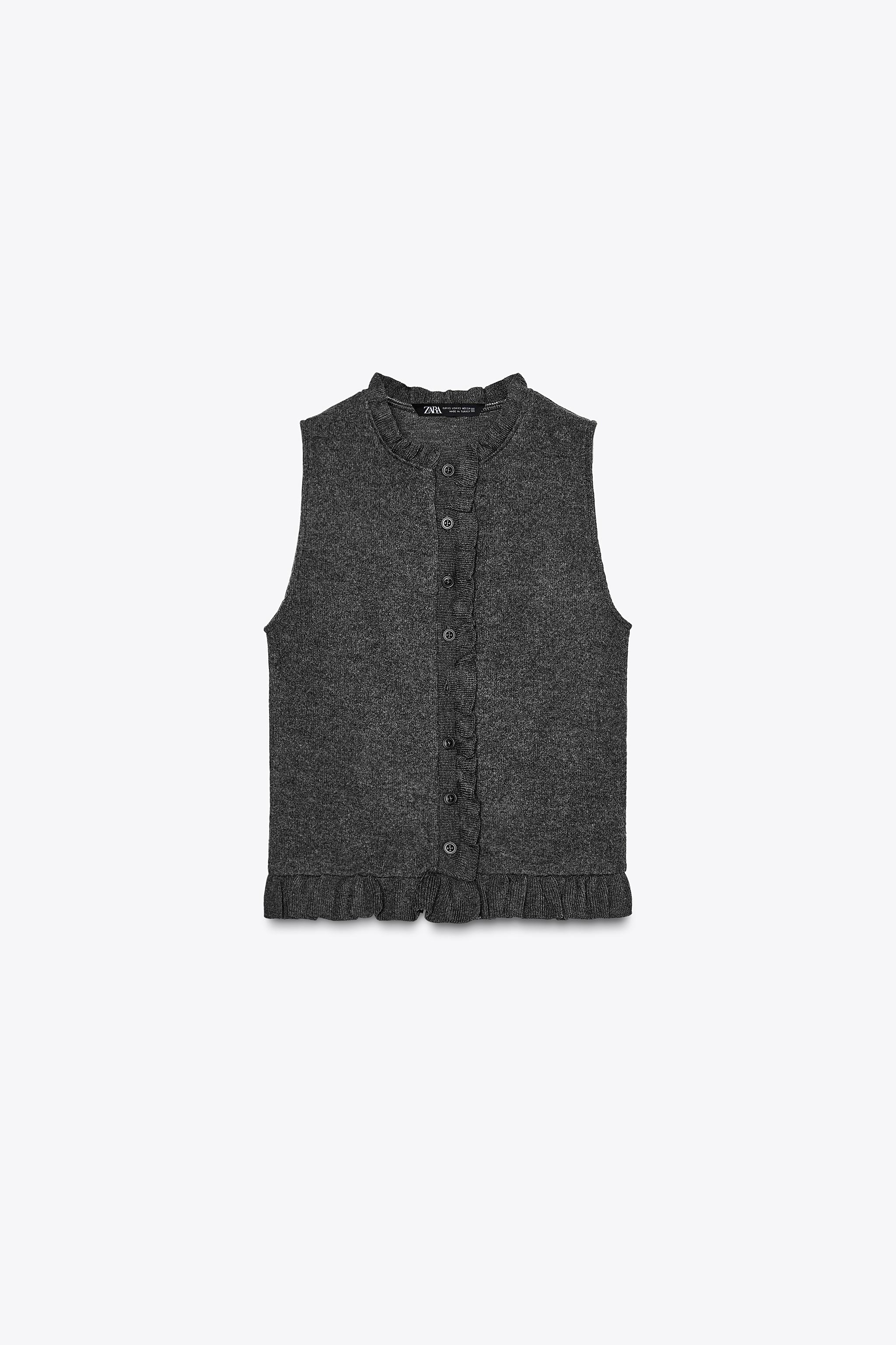 SOFT RUFFLED TOP - Beige marl | ZARA United States