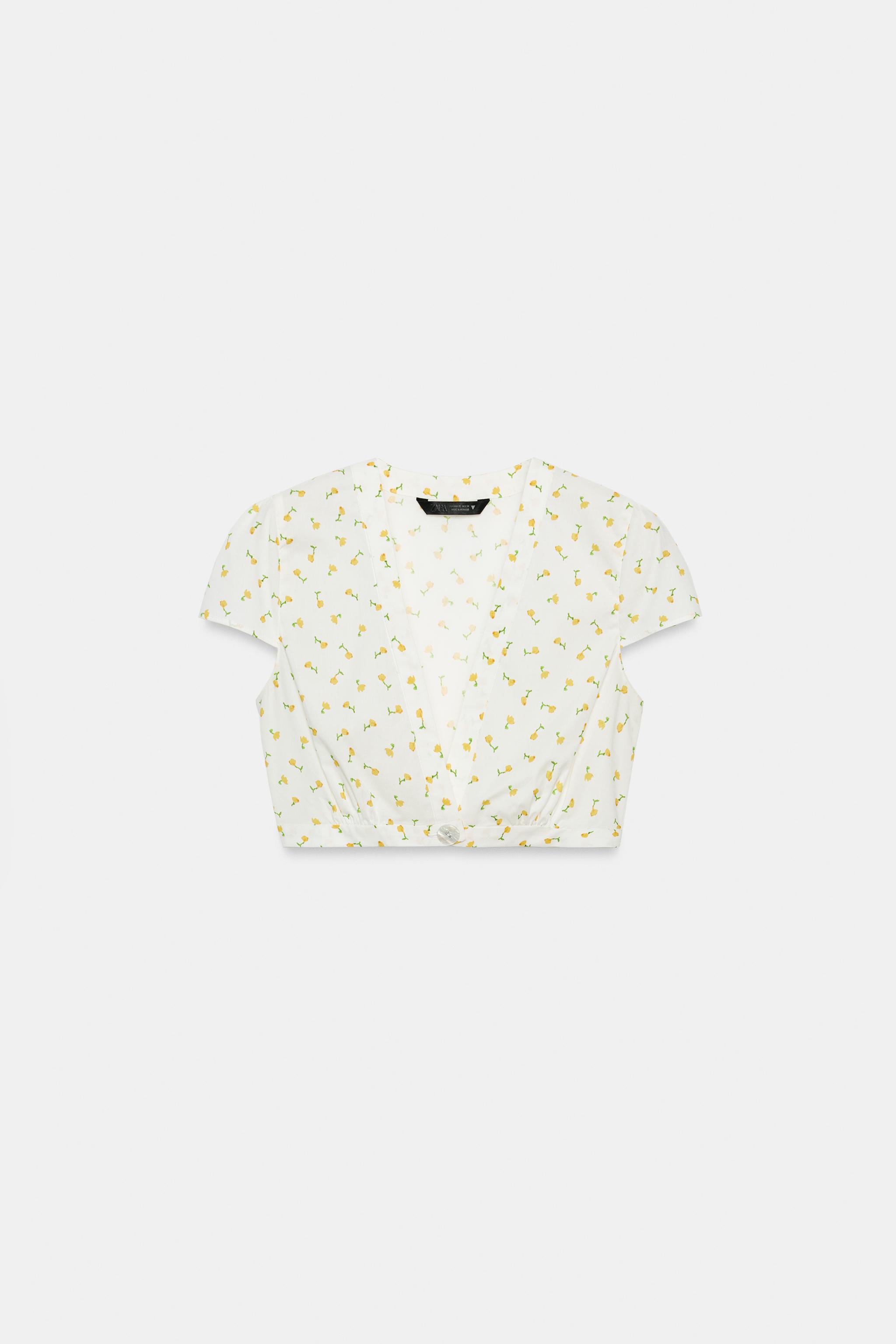 FLORAL POPLIN CROP TOP