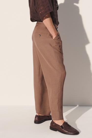 RELAXED FIT WRAP TROUSERS - Taupe grey by Zara - Image 2