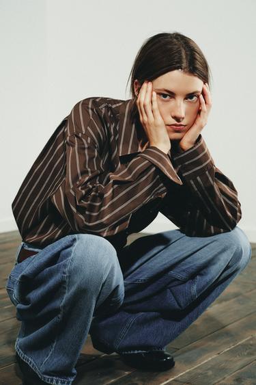 TRF OVERSIZE MID-RISE JEANS - Blue by Zara - Image 3