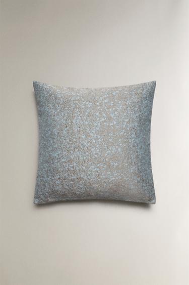 HOUSSE DE COUSSIN JACQUARD FLEURS - Gris / Bleu de Zara - Image 2
