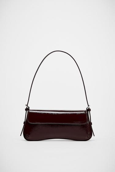 FLAP SHOULDER BAG - Burgundy Red by Zara