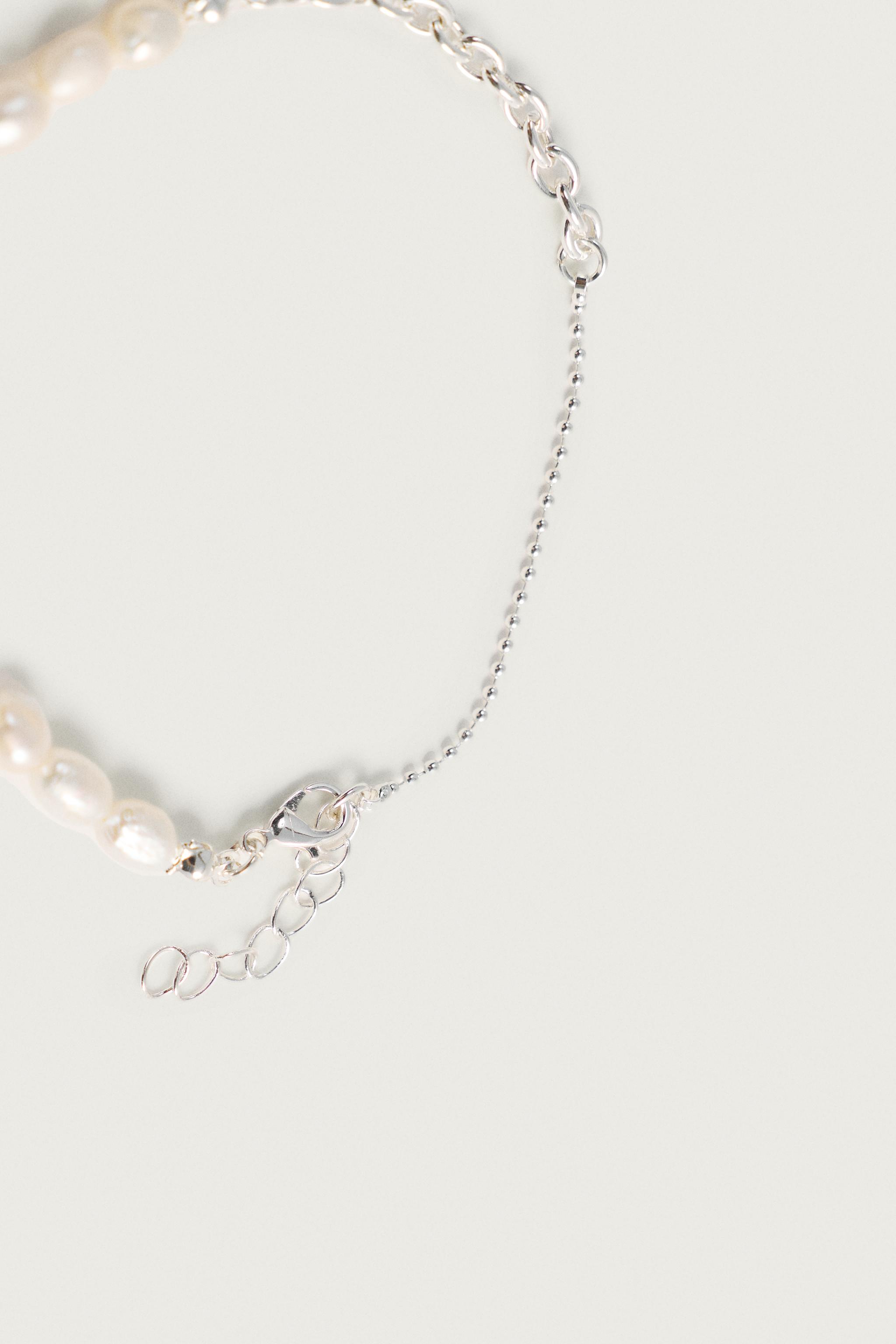 Мужские аксессуары Zara MIXED PEARL BRACELET — фото 4