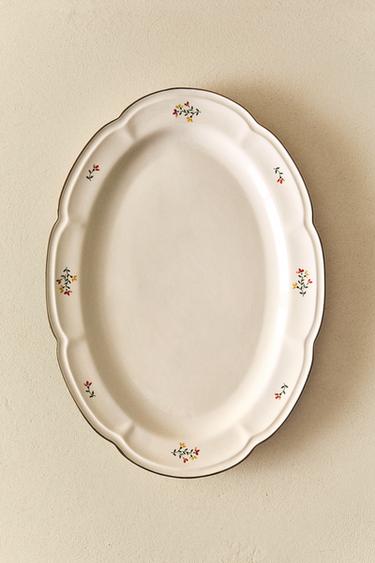 FLORAL PORCELAIN SERVING DISH - Cream by Zara - Image 5