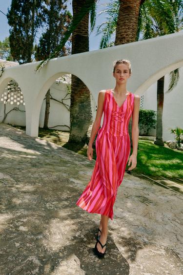 VESTIDO RAYAS ALAMARES - Multicolor de Zara - Imagen 0