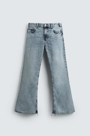 Zara FLARE FIT JEANS - Light blue